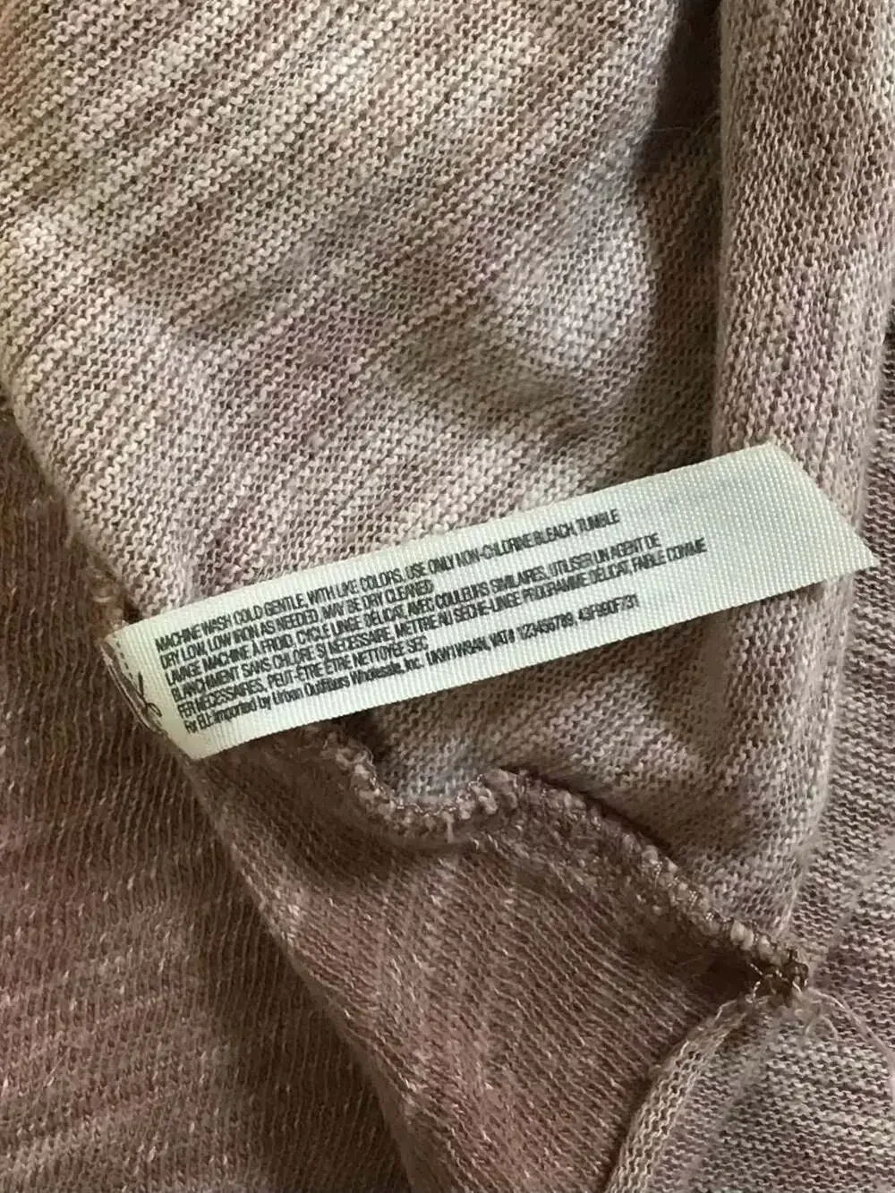 Free People Beach Marl Pullover Top Medium Large boho Dusty Pink Shirt